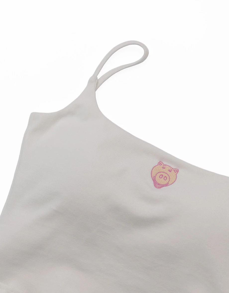 【迪士尼系列】玩具總動員 刺繡文字圖案下擺蕾絲細肩帶BRA背心 【迪士尼系列】玩具總動員 刺繡文字圖案下擺蕾絲細肩帶BRA背心