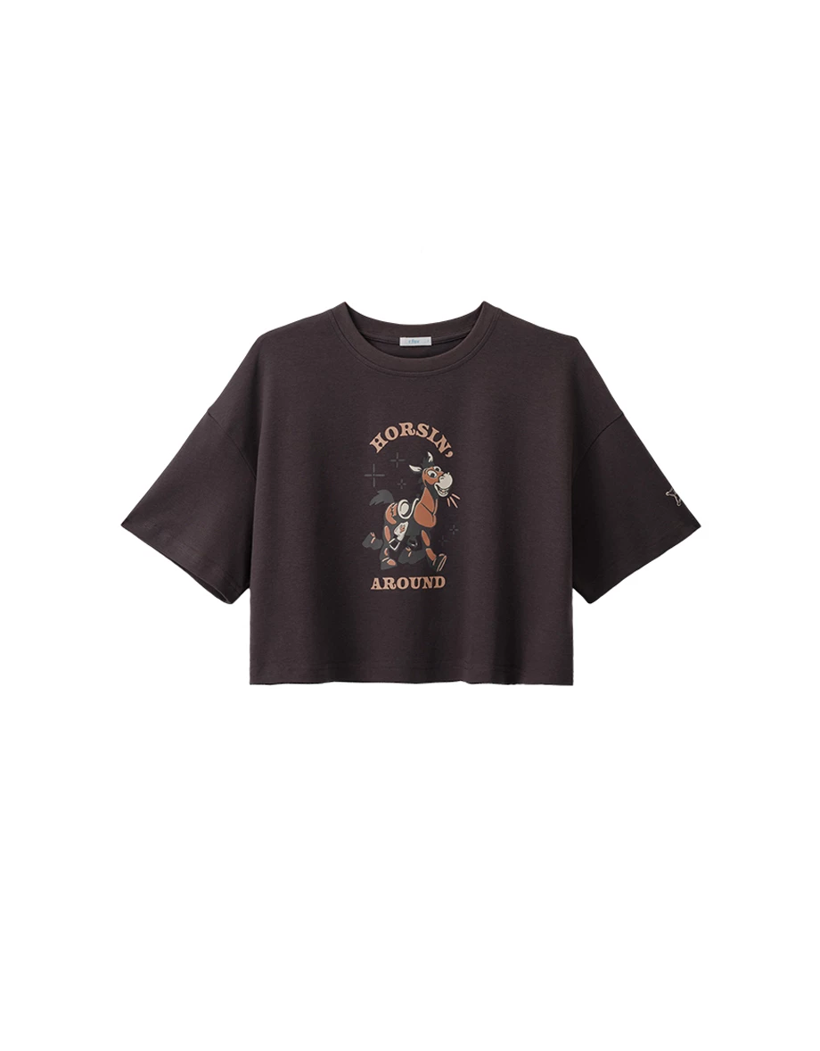 【迪士尼系列】玩具總動員 印花圓領短袖寬短版TEE