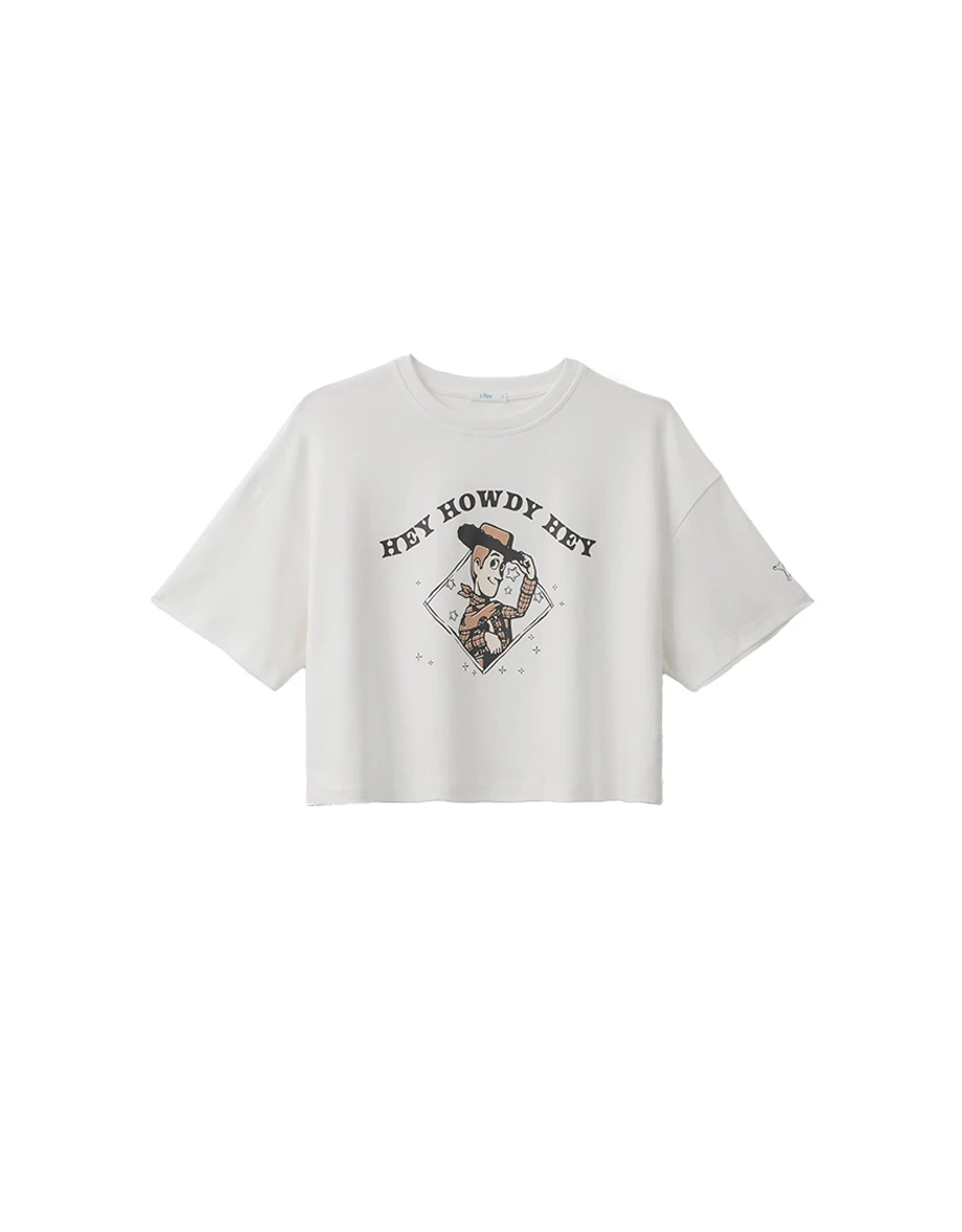 【迪士尼系列】玩具總動員 印花圓領短袖寬短版TEE