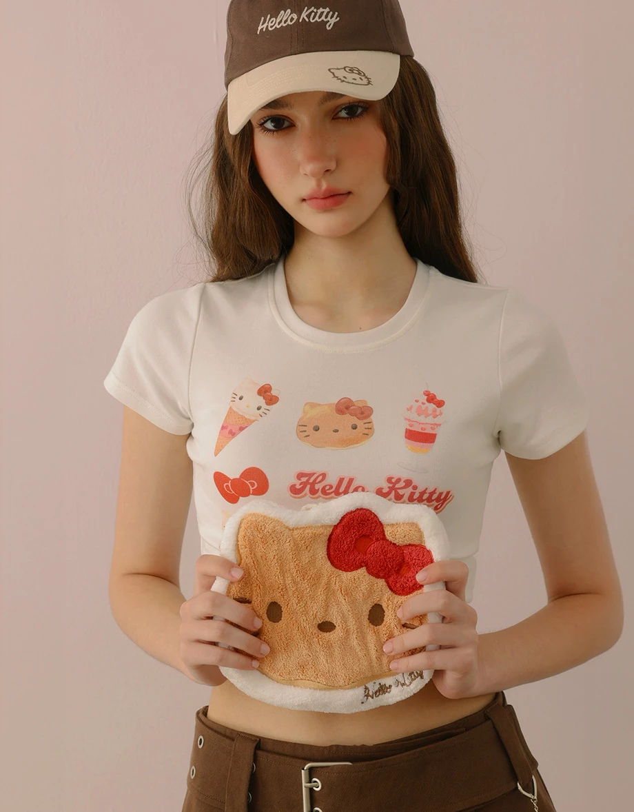 【Hello Kitty聯名】刺繡造型擦手巾 漢堡款/大頭款