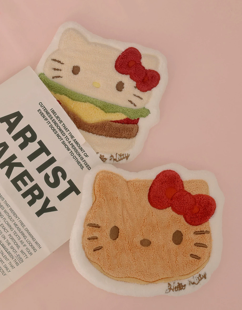 【Hello Kitty聯名】刺繡造型擦手巾 漢堡款/大頭款