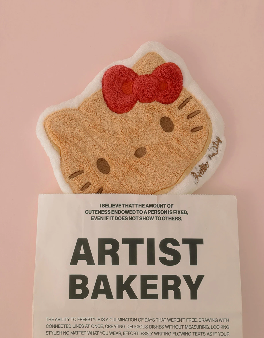 【Hello Kitty聯名】刺繡造型擦手巾 漢堡款/大頭款