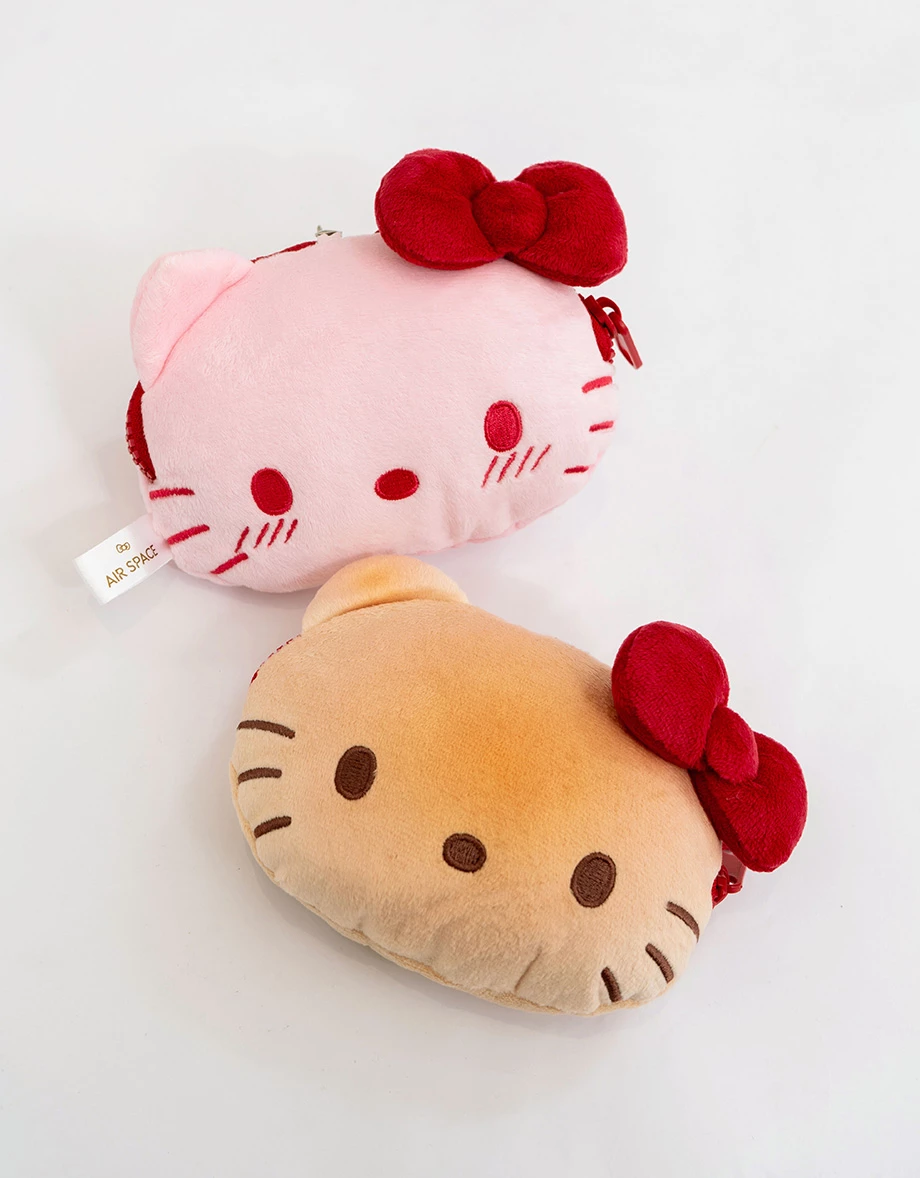 【Hello Kitty聯名】絨毛大頭造型雙面零錢包