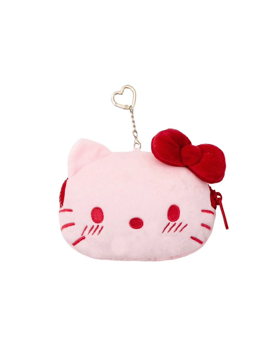 【Hello Kitty聯名】絨毛大頭造型雙面零錢包