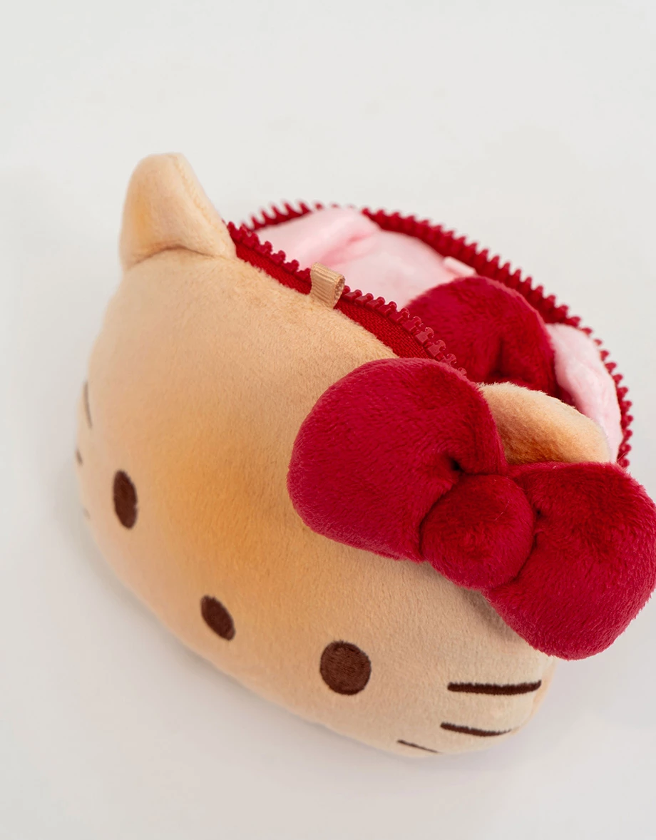 【Hello Kitty聯名】絨毛大頭造型雙面零錢包