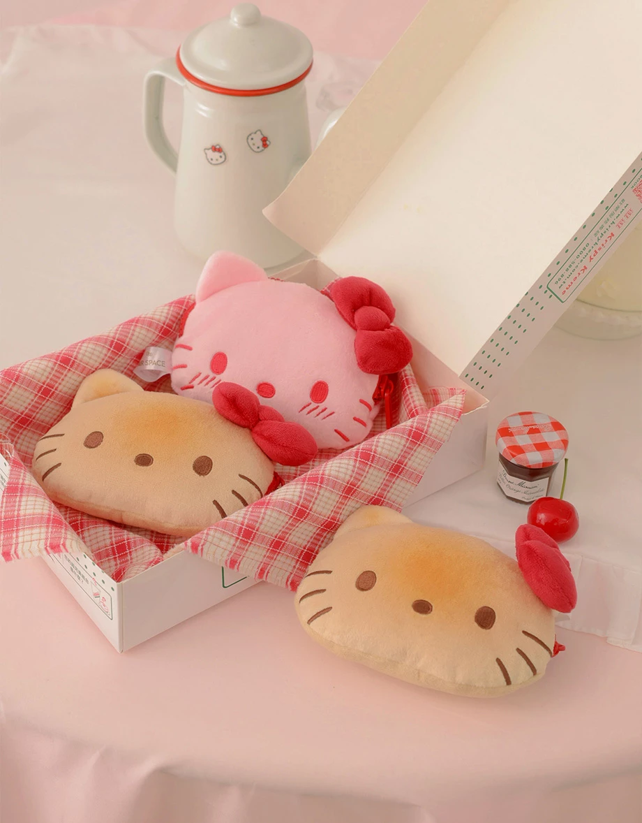 【Hello Kitty聯名】絨毛大頭造型雙面零錢包