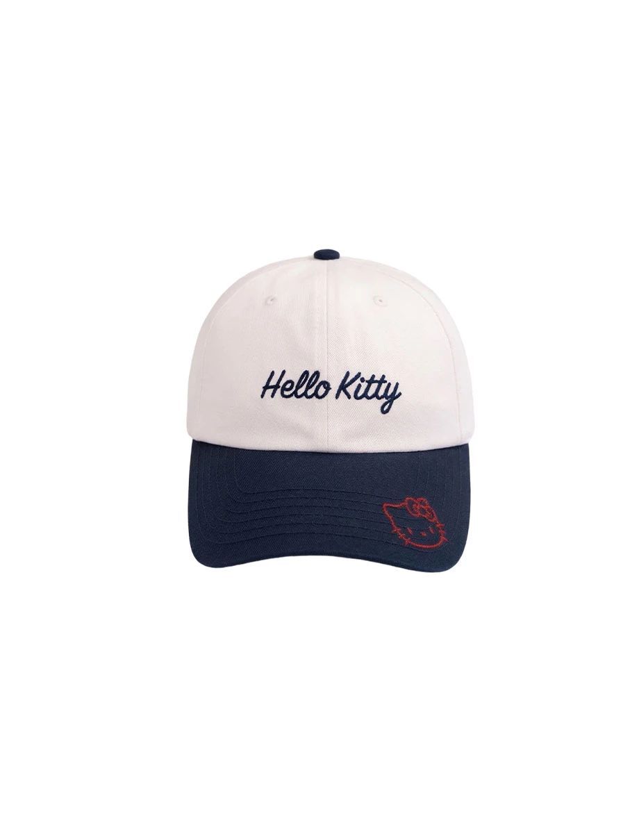 【Hello Kitty聯名】鎖鍊繡字母小圖撞色棒球帽