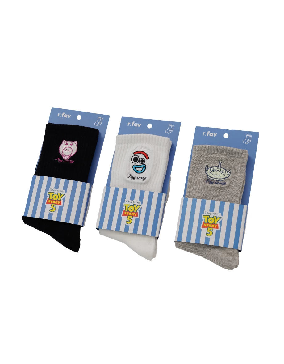 【迪士尼系列】玩具總動員 刺繡圖案中筒襪 三眼怪款/叉奇款/火腿款 【迪士尼系列】玩具總動員 刺繡圖案中筒襪 三眼怪款/叉奇款/火腿款