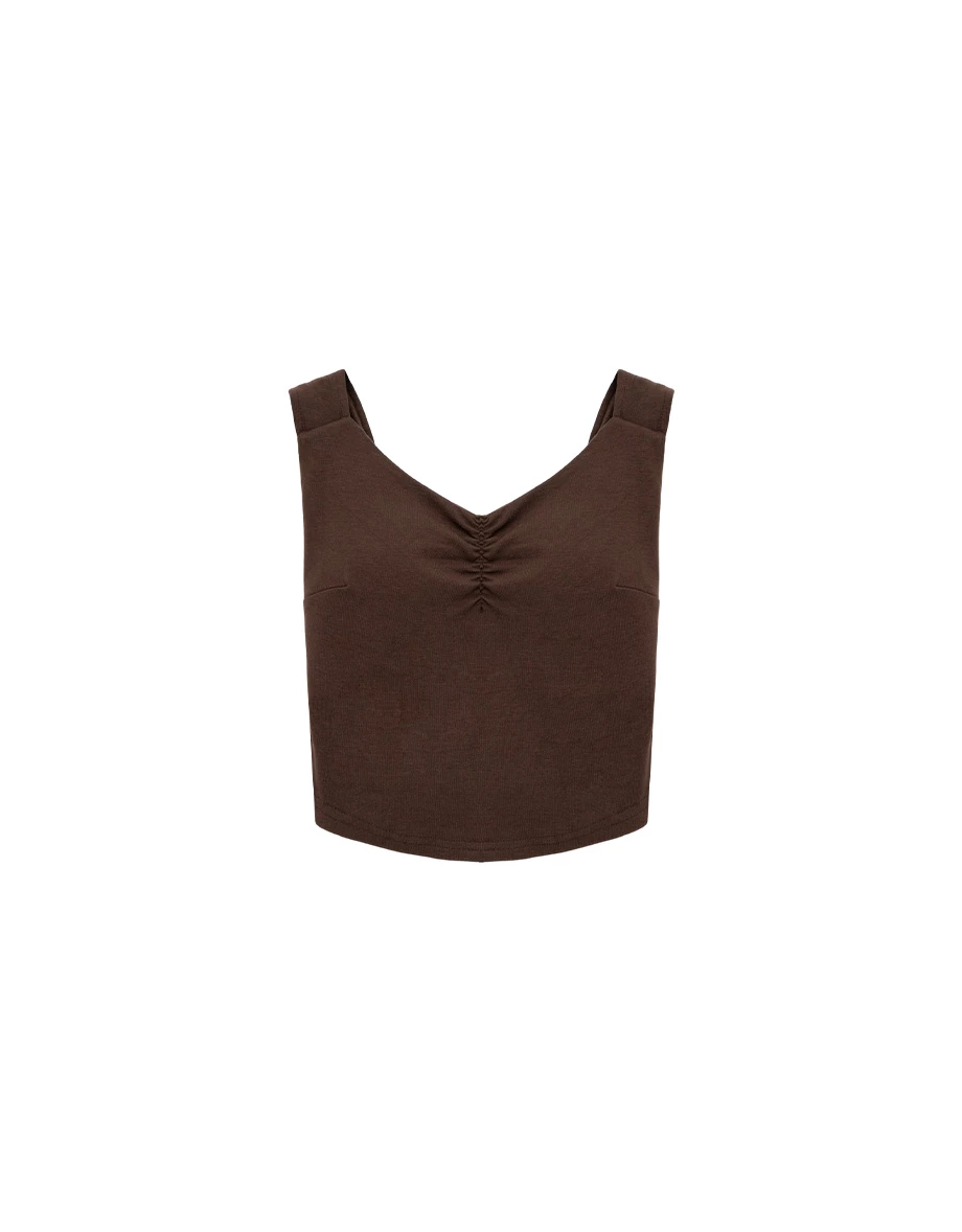 圓領削肩短版 BRA背心