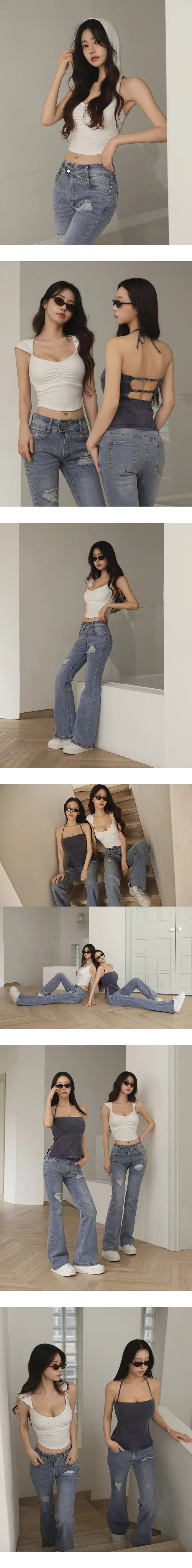 圓領削肩短版 BRA背心