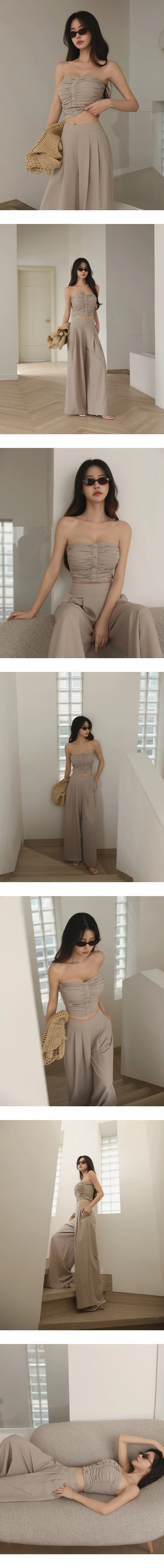 桃心領抓皺排扣短版平口上衣(附胸墊)