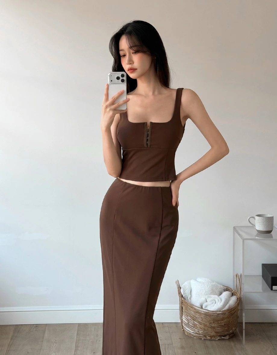 【奇蹟黑繃帶輕塑】方領開扣短版背心