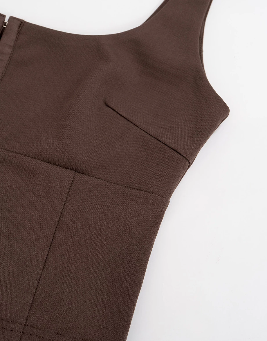 【奇蹟黑繃帶輕塑】方領開扣短版背心