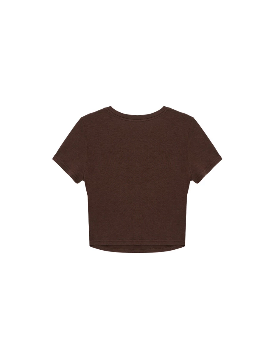 Classic Round Neck Side Ruched Slim Fit Tee Classic Round Neck Side Ruched Slim Fit Tee