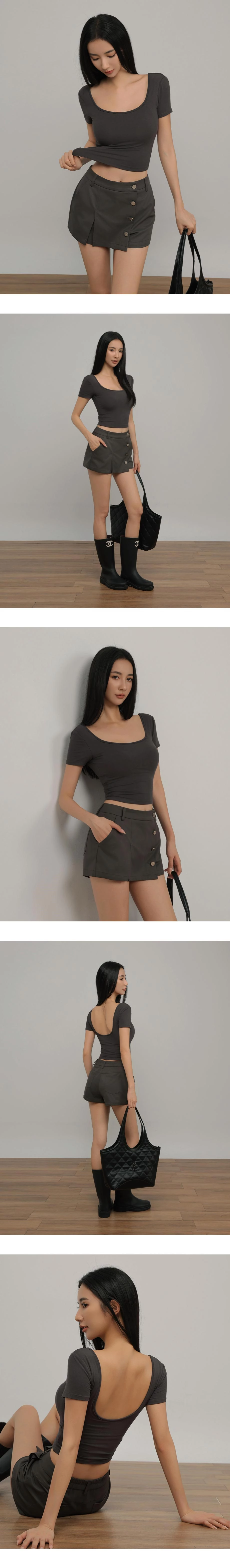AiR零著感莫代爾方領短袖BRA TOP
