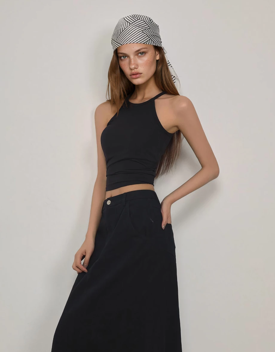 【AIRY COOL】Basic Halter Neck Flattering Scalp Silhouette Padded Bra Top 【AIRY COOL】Basic Halter Neck Flattering Scalp Silhouette Padded Bra Top
