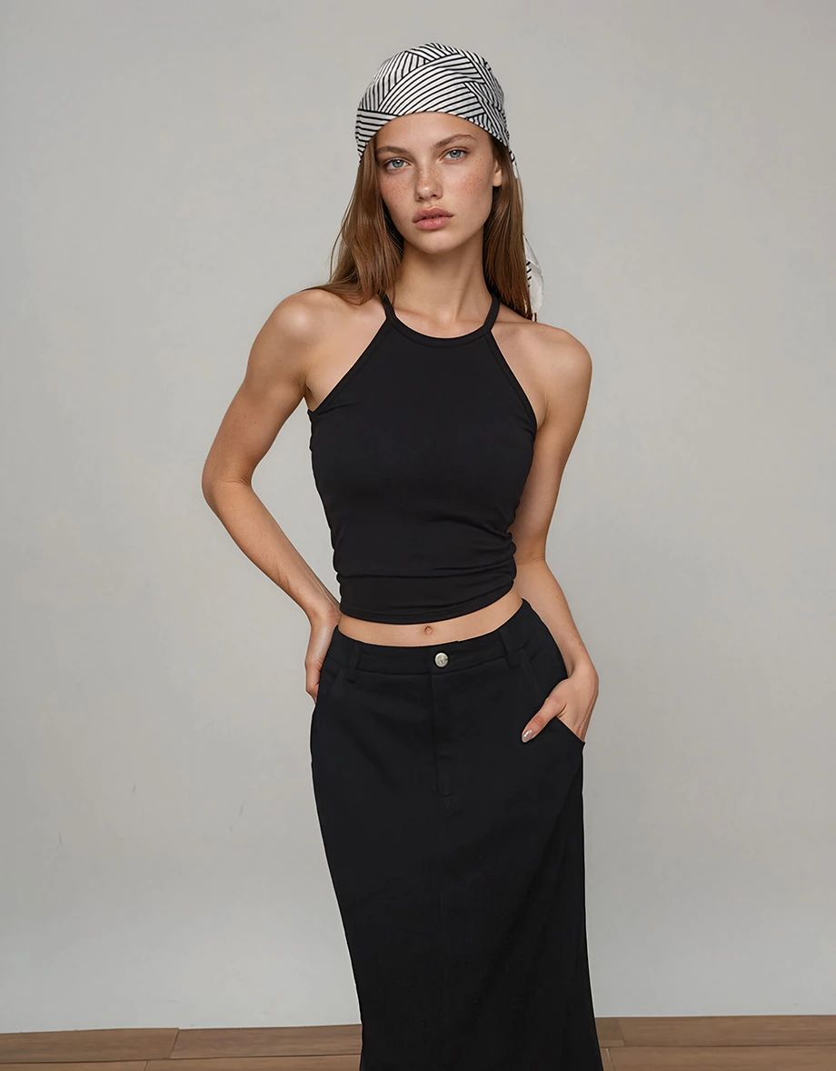 【AIRY COOL】Basic Halter Neck Flattering Scalp Silhouette Padded Bra Top 【AIRY COOL】Basic Halter Neck Flattering Scalp Silhouette Padded Bra Top