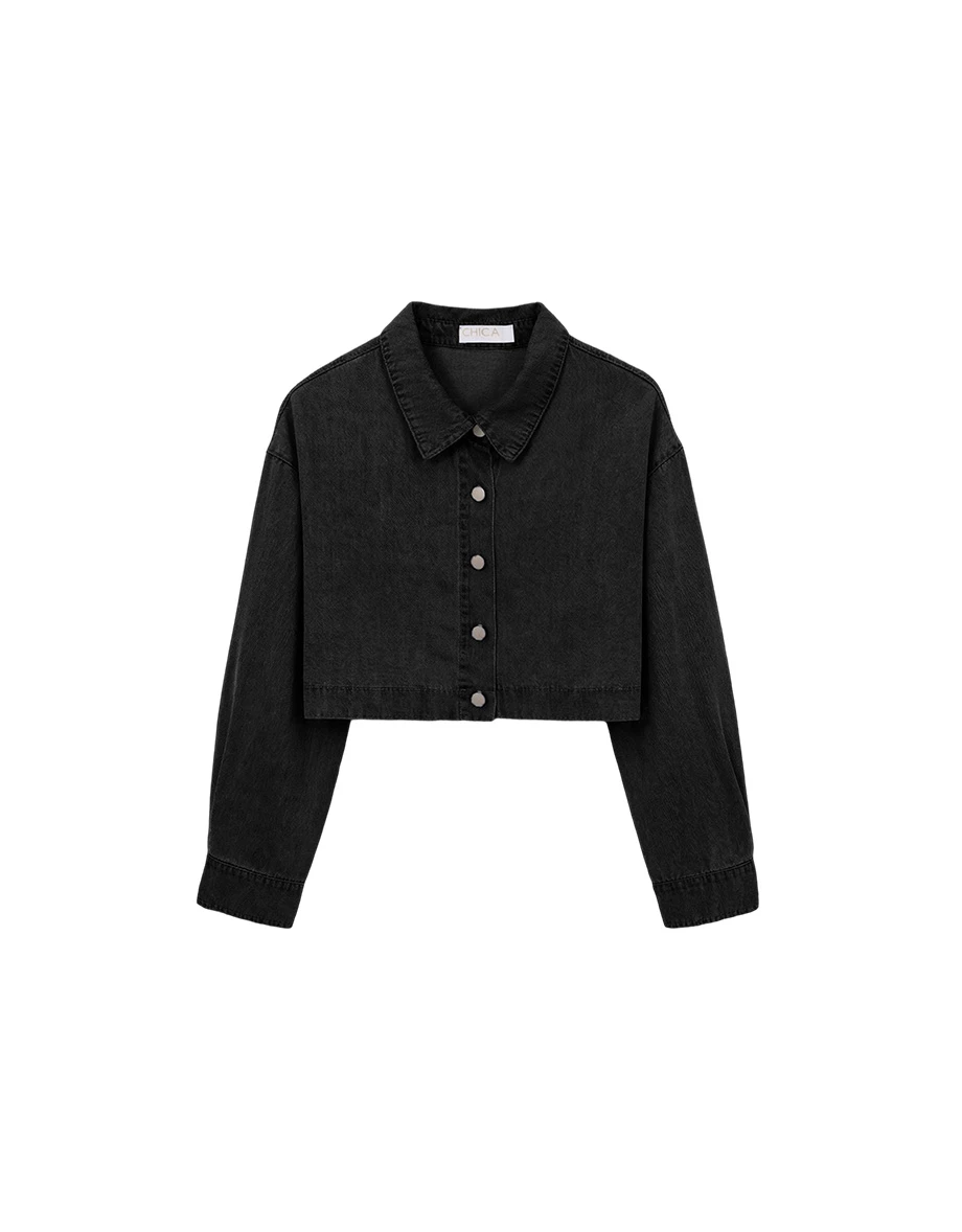 【2.0 SKIN 親膚天絲丹寧】長袖短版襯衫