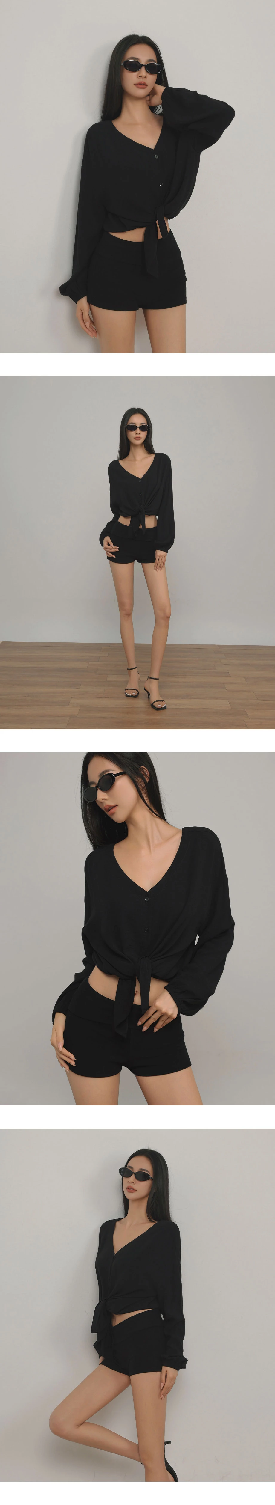 2 Way Tie Front Button Up Oversized Shirt Blouse 2 Way Tie Front Button Up Oversized Shirt Blouse