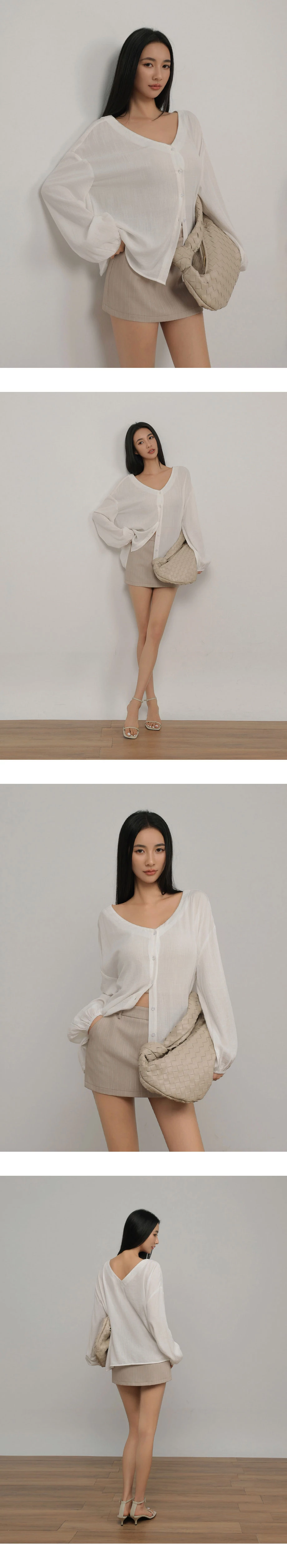 2 Way Tie Front Button Up Oversized Shirt Blouse 2 Way Tie Front Button Up Oversized Shirt Blouse