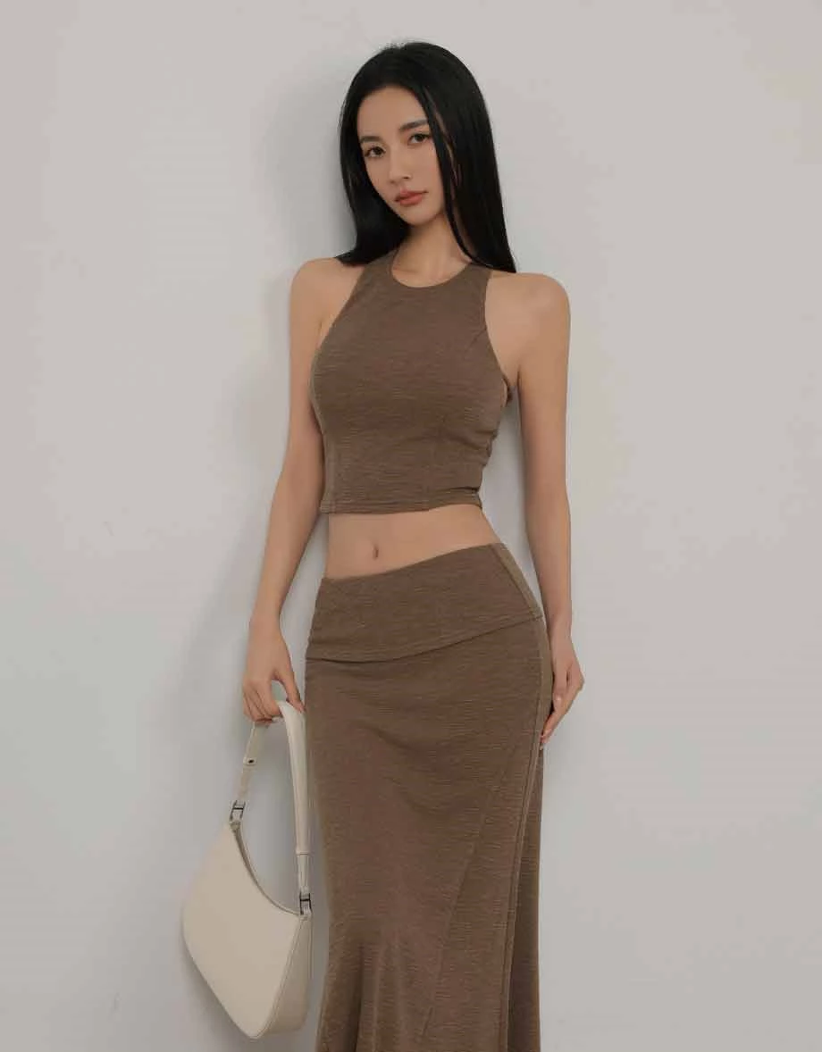 圓領削肩美背細帶短版BRA背心 圓領削肩美背細帶短版BRA背心