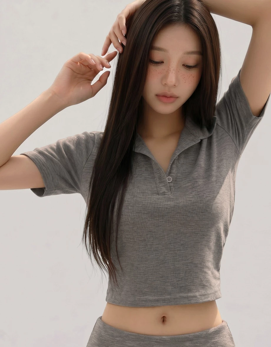 簡約短袖短版POLO衫