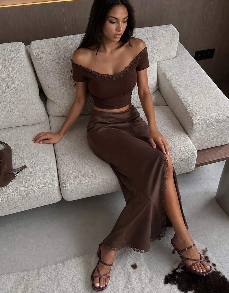 Off Shoulder Lace Trim Side Ruched Padded Bra Top Off Shoulder Lace Trim Side Ruched Padded Bra Top