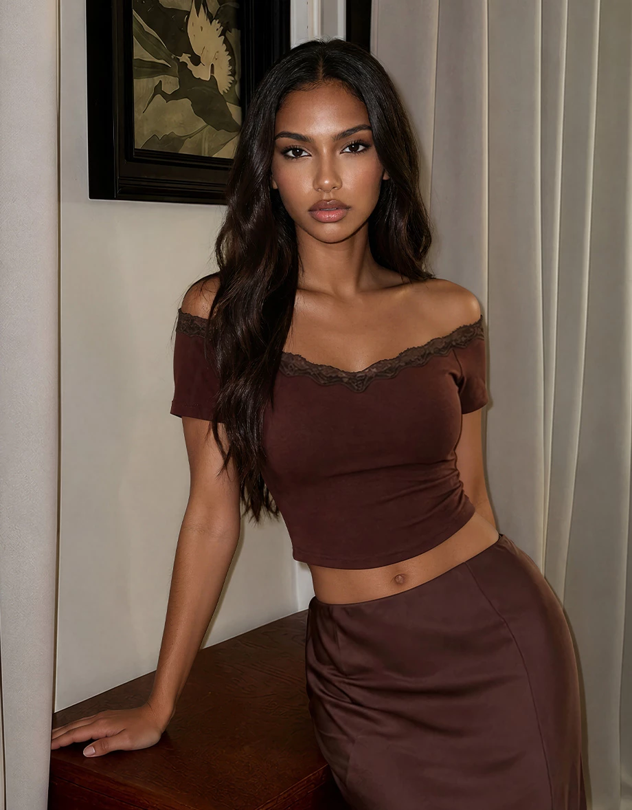 Off Shoulder Lace Trim Side Ruched Padded Bra Top Off Shoulder Lace Trim Side Ruched Padded Bra Top