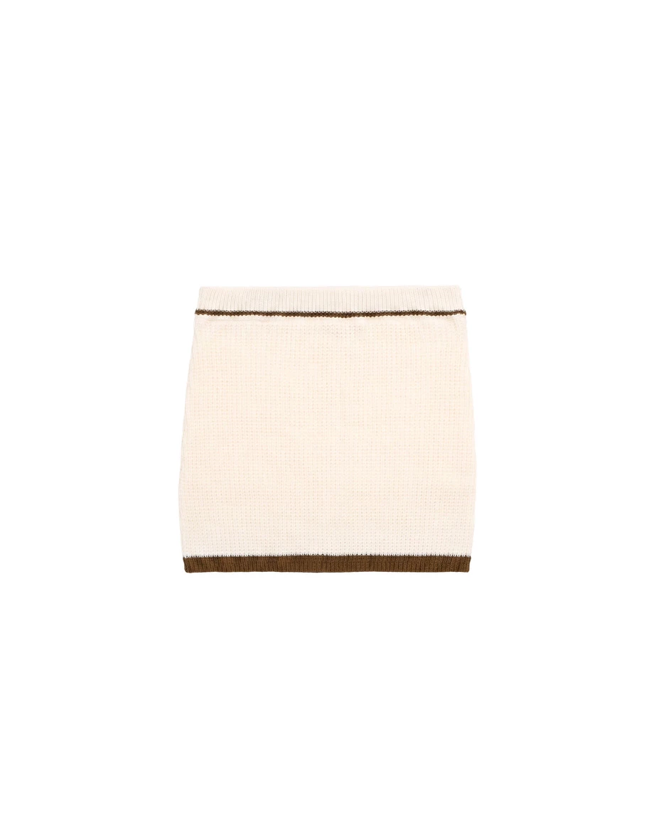 Contrast Trim Striped Knit Mini Skirt Contrast Trim Striped Knit Mini Skirt