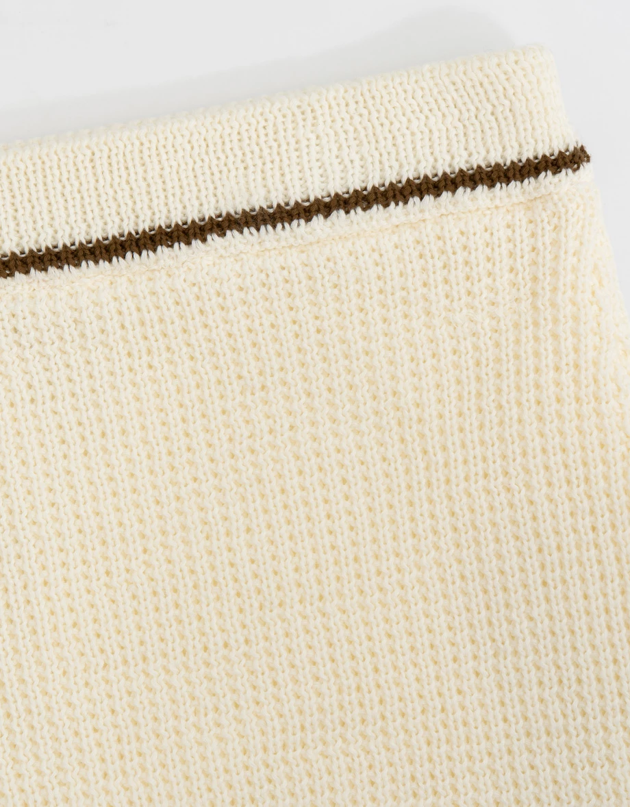 Contrast Trim Striped Knit Mini Skirt Contrast Trim Striped Knit Mini Skirt