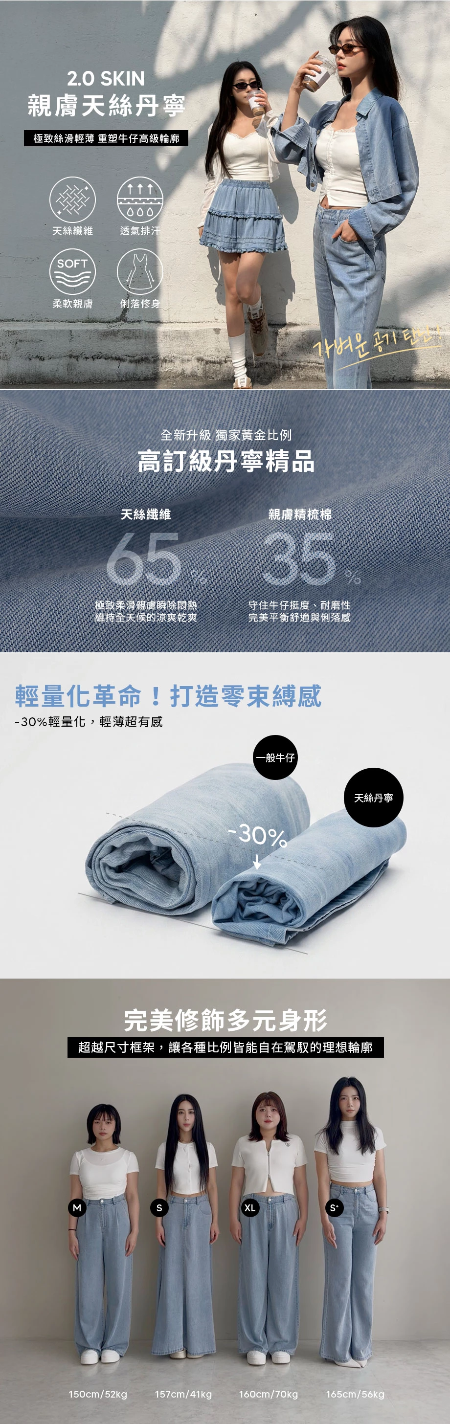 【2.0 SKIN 親膚天絲丹寧】休閒魚尾長裙