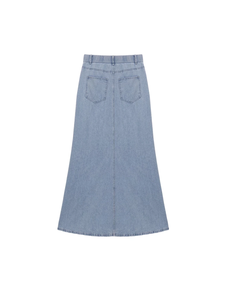 【2.0 SKIN 親膚天絲丹寧】休閒魚尾長裙