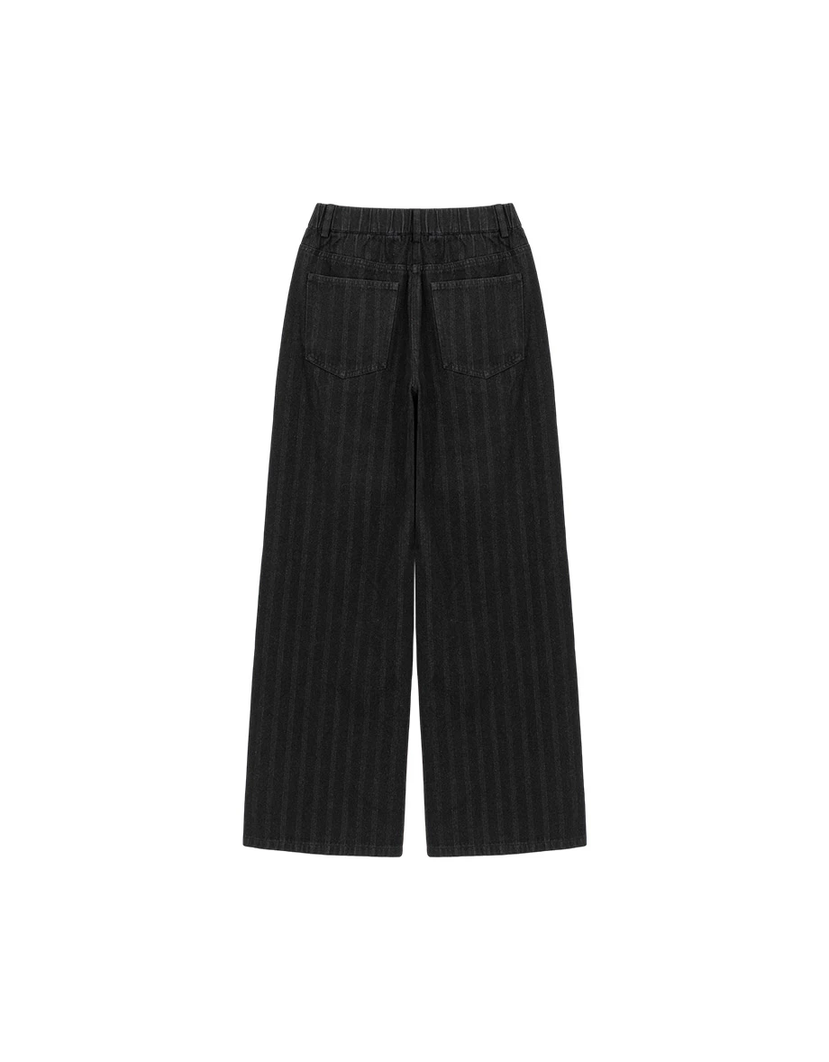 High Waist Longline Silhouette Wide Leg Denim Pants with Pockets High Waist Longline Silhouette Wide Leg Denim Pants with Pockets