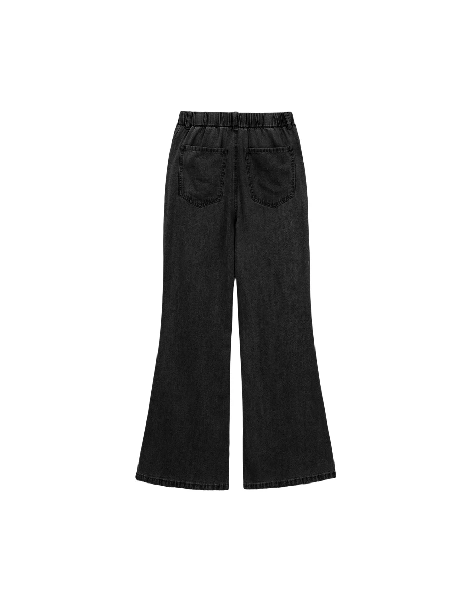 【2.0 SKIN 親膚天絲丹寧】中腰休閒小喇叭長褲