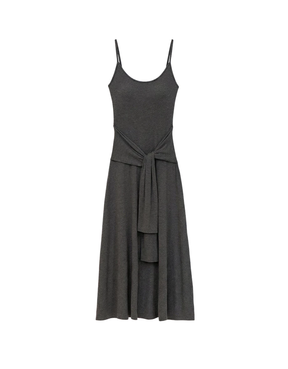 腰綁帶細肩帶BRA背心長洋裝