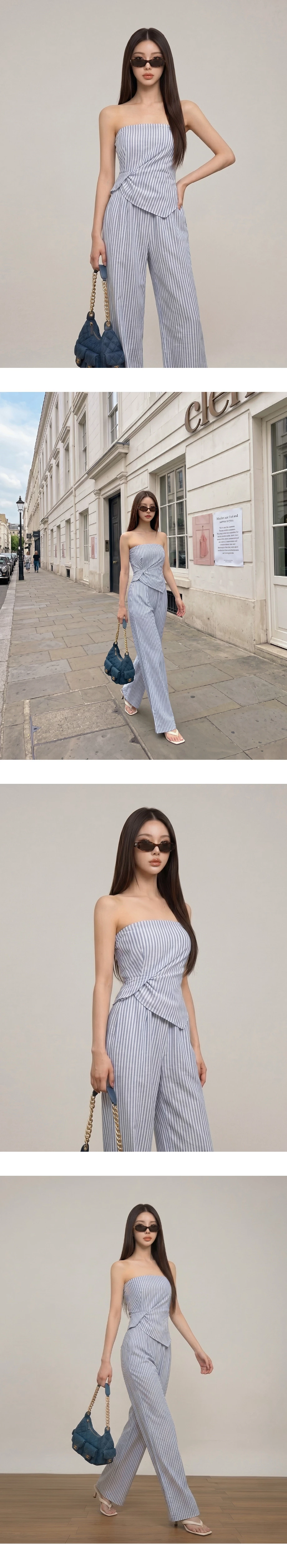 Asymmetrical Pointed Hem Side Wrap Ruched Detail Stripe Strapless Padded Jumpsuit Asymmetrical Pointed Hem Side Wrap Ruched Detail Stripe Strapless Padded Jumpsuit