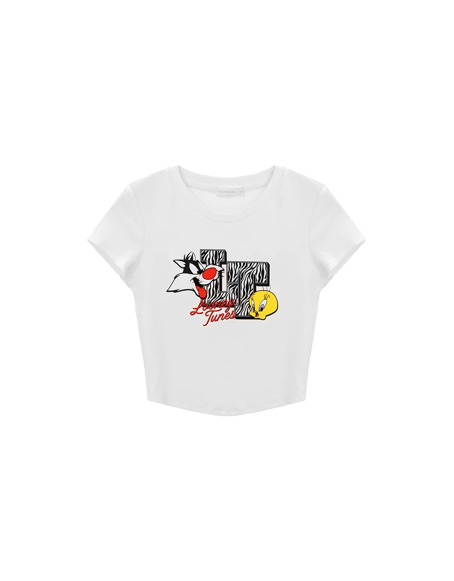 【樂一通】 動物斑紋元素印花圓領短袖短版合身TEE