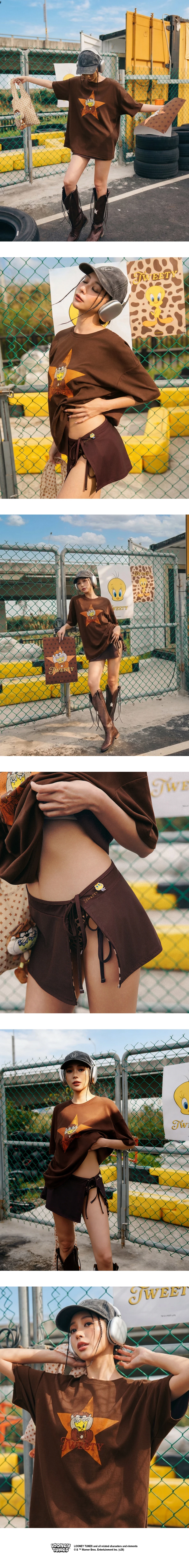 【樂一通】 印花刺繡字母短袖寬版TEE 【樂一通】 印花刺繡字母短袖寬版TEE