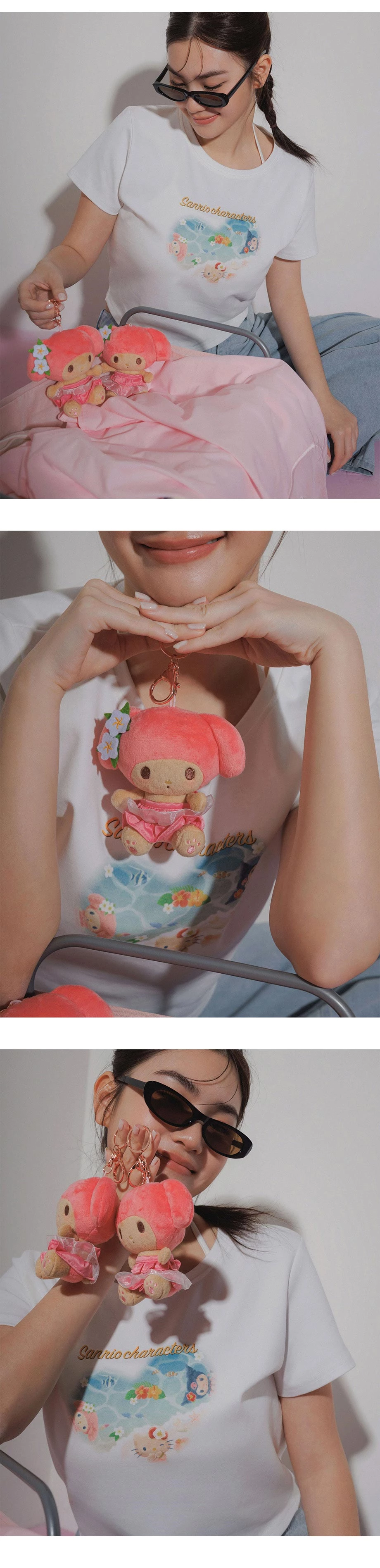【三麗鷗聯名】海灘時光印花短袖短版TEE