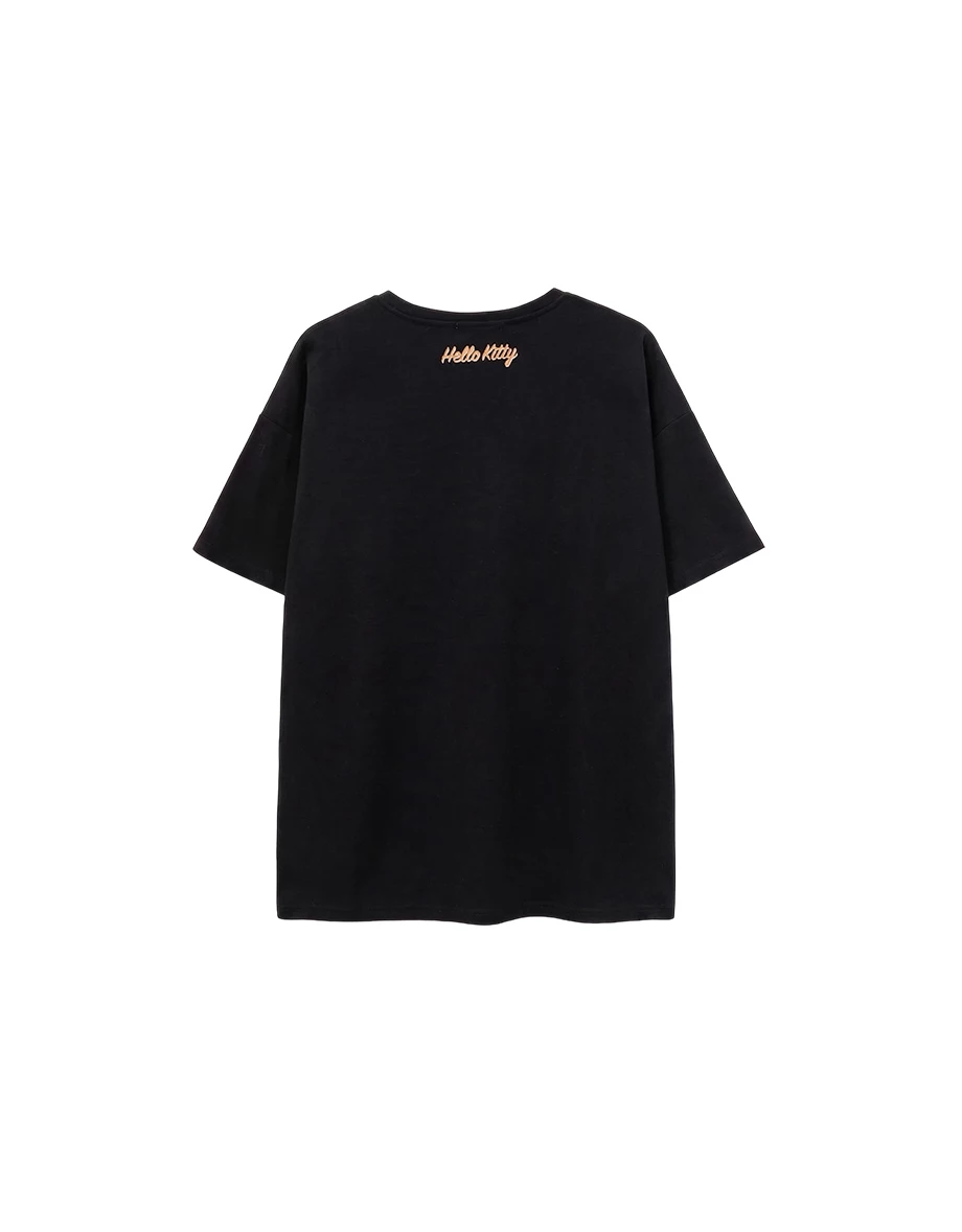 【三麗鷗聯名】烤焦版KITTY扶桑花印花短袖寬版TEE