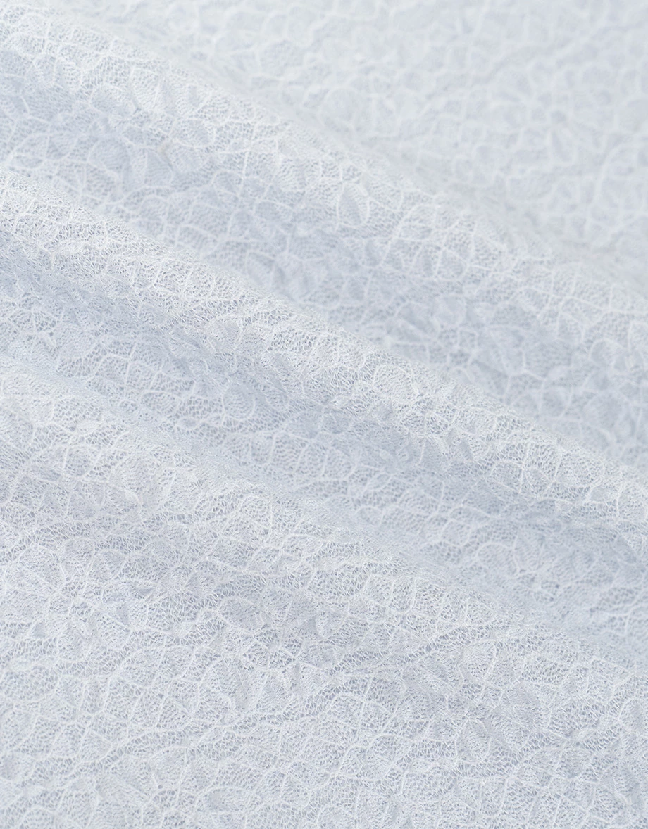 圓領雙層短袖花朵蕾絲透膚短版上衣