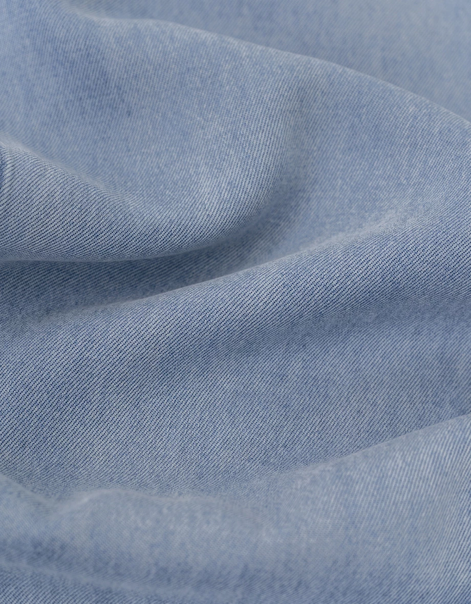 【2.0 SKIN 親膚天絲丹寧】長袖短版襯衫