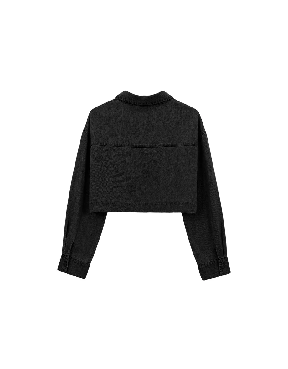 【2.0 SKIN 親膚天絲丹寧】長袖短版襯衫