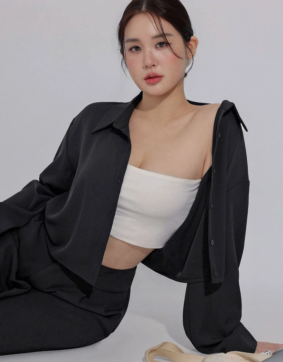 涼感CEO顯瘦短版西裝襯衫