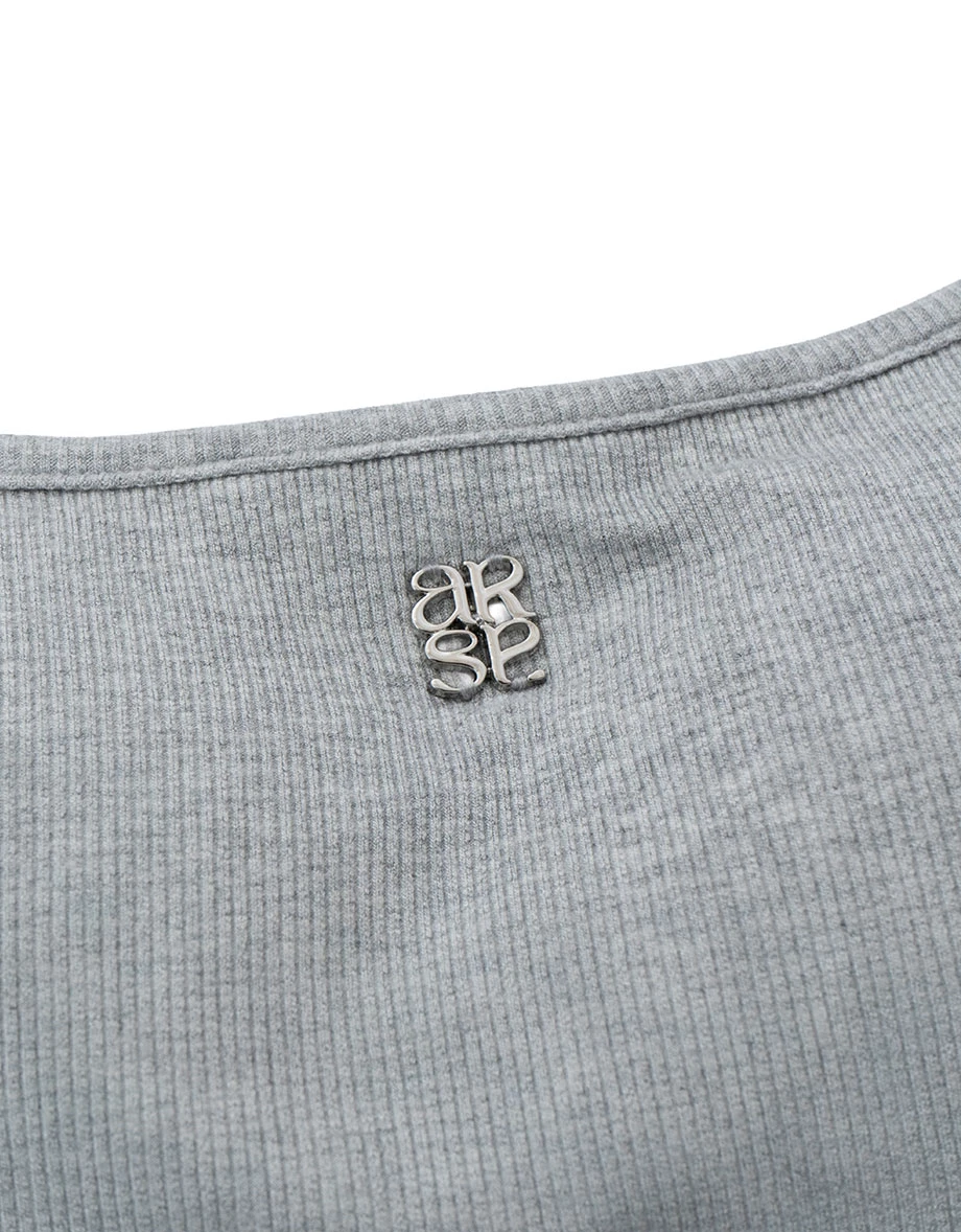 金屬LOGO多WAY綁帶細肩帶羅紋短版BRA背心