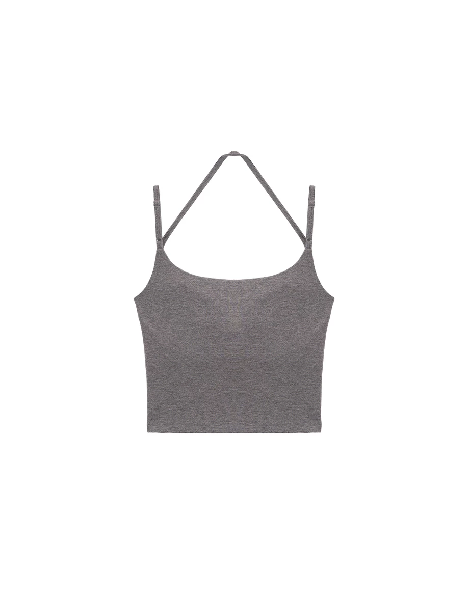 Halter Neck Double Strap Bandeau Crop Padded Bra Top Halter Neck Double Strap Bandeau Crop Padded Bra Top
