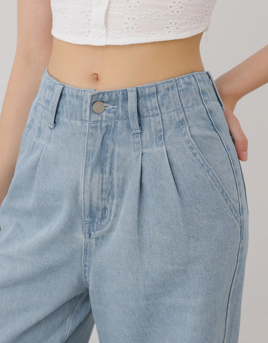 完美腰線DNA 打褶收腰輕磅牛仔褲 完美腰線DNA 打褶收腰輕磅牛仔褲