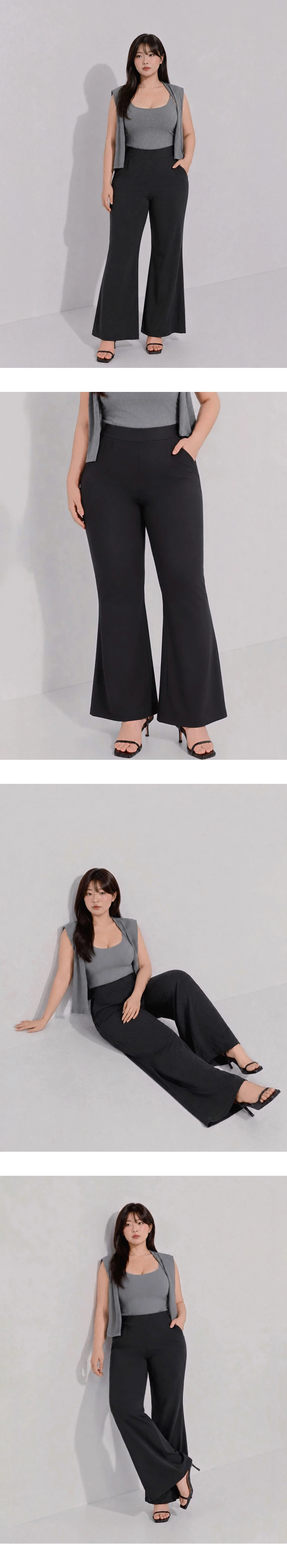 AIRY HOURGLASS Wide Stretch Waist Soft Draped Flare Pants AIRY HOURGLASS Wide Stretch Waist Soft Draped Flare Pants