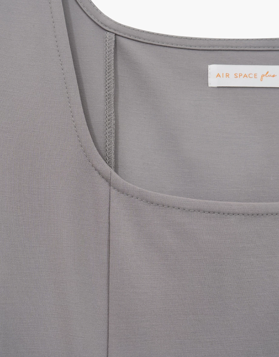 純欲曲線涼感BRA方領魚尾開衩短袖長洋裝