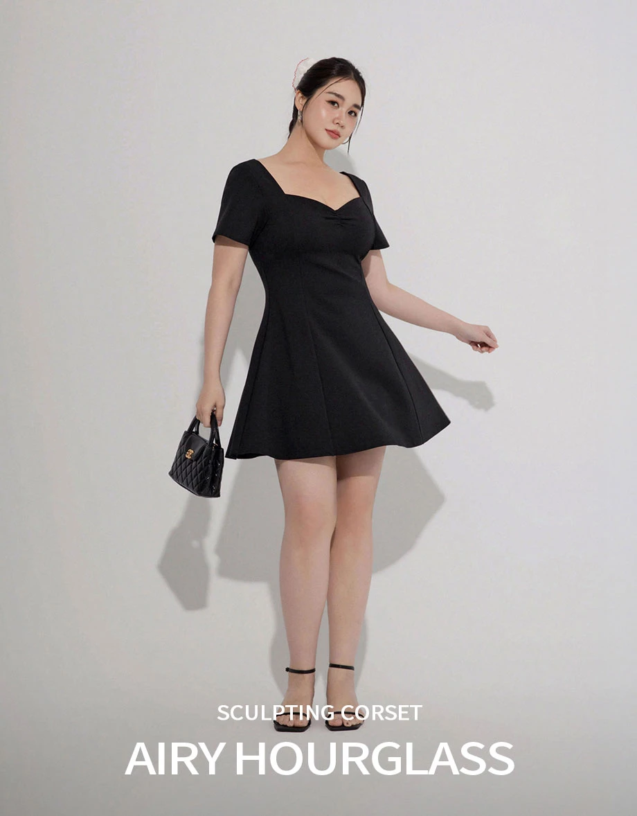 AIRY HOURGLASS Sweetheart Neckline Corset Padded Flared Mini Dress